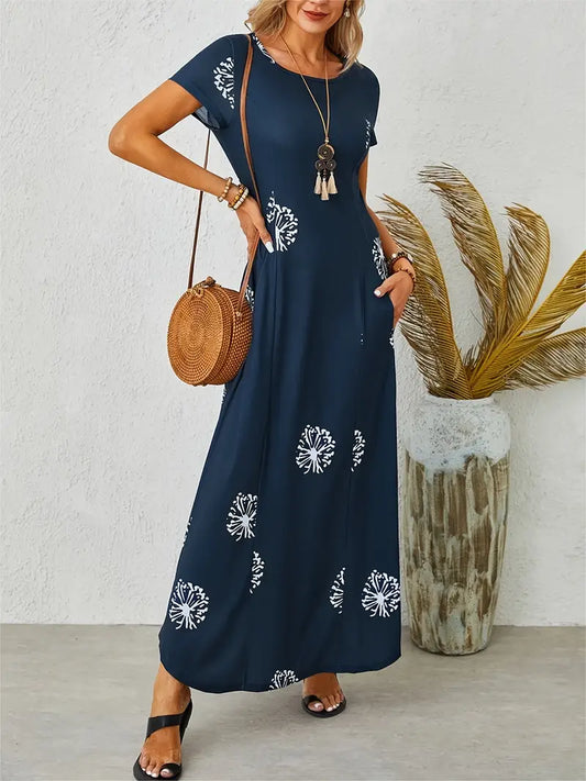 Lässig schickes Maxikleid mit Blumendruck