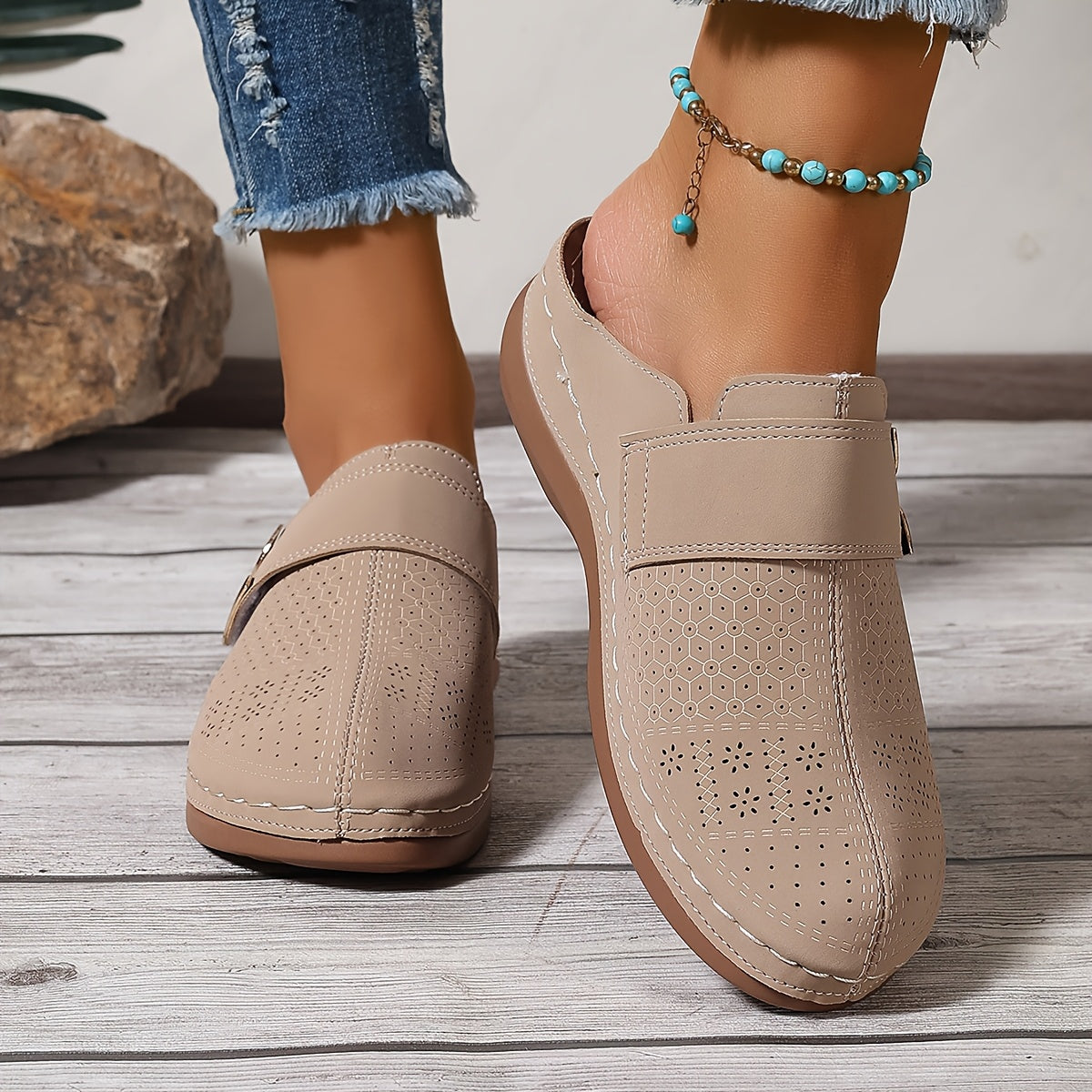 Keilsandalen Bequeme Slip-On Plateau Sandalen Sommer Schuhe