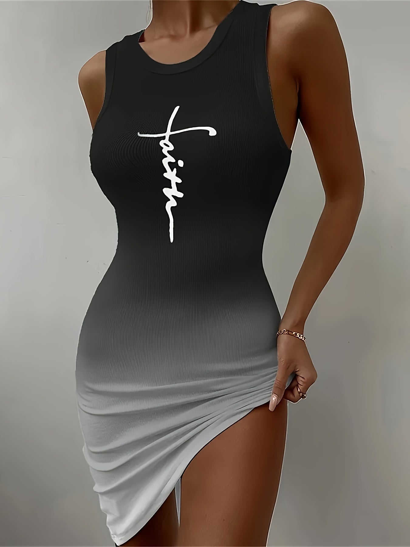 Elegantes Bodycon-Kleid mit Farbverlaufsdruck für Frauen