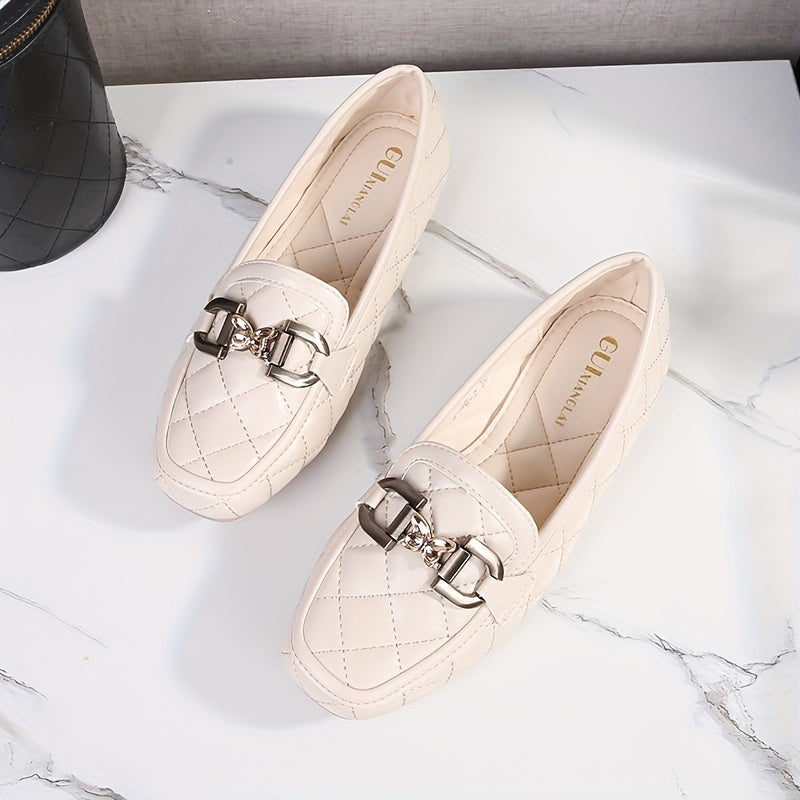 Penny Loafers Schwarz, Gestepptes Design Mit Pailletten, Leichte Flats