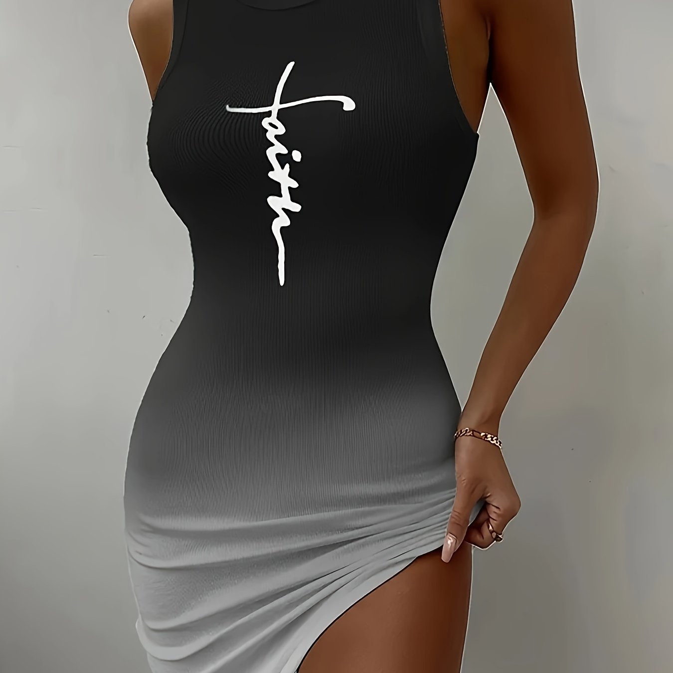 Elegantes Bodycon-Kleid mit Farbverlaufsdruck für Frauen