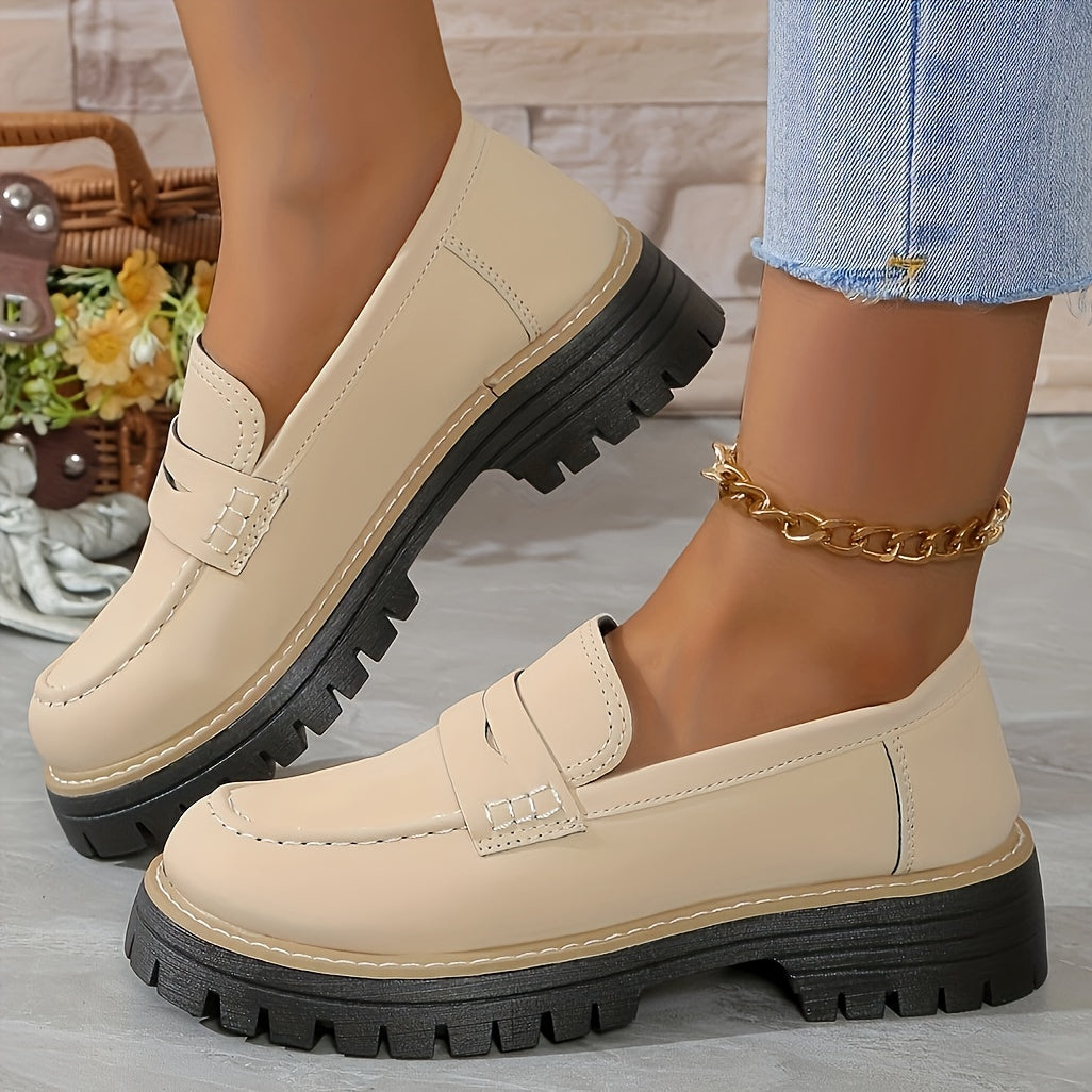 Plateau-Loafer im Preppy-Stil für Frauen - Bequeme Freizeitschuhe
