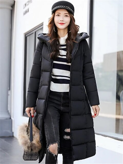 Ivy - Schicke Winterjacke mit Kapuze Winddicht Schnee Parka Puffermantel