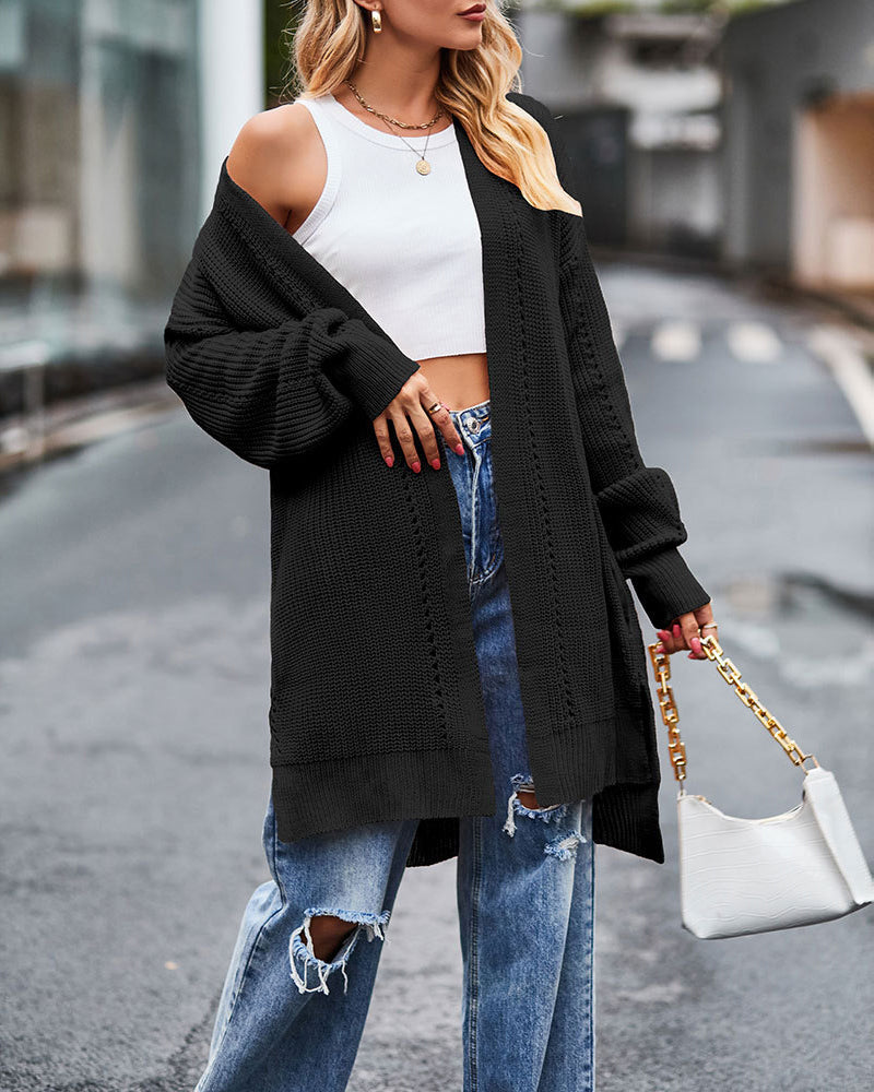 Lockere einfarbige Strickjacken