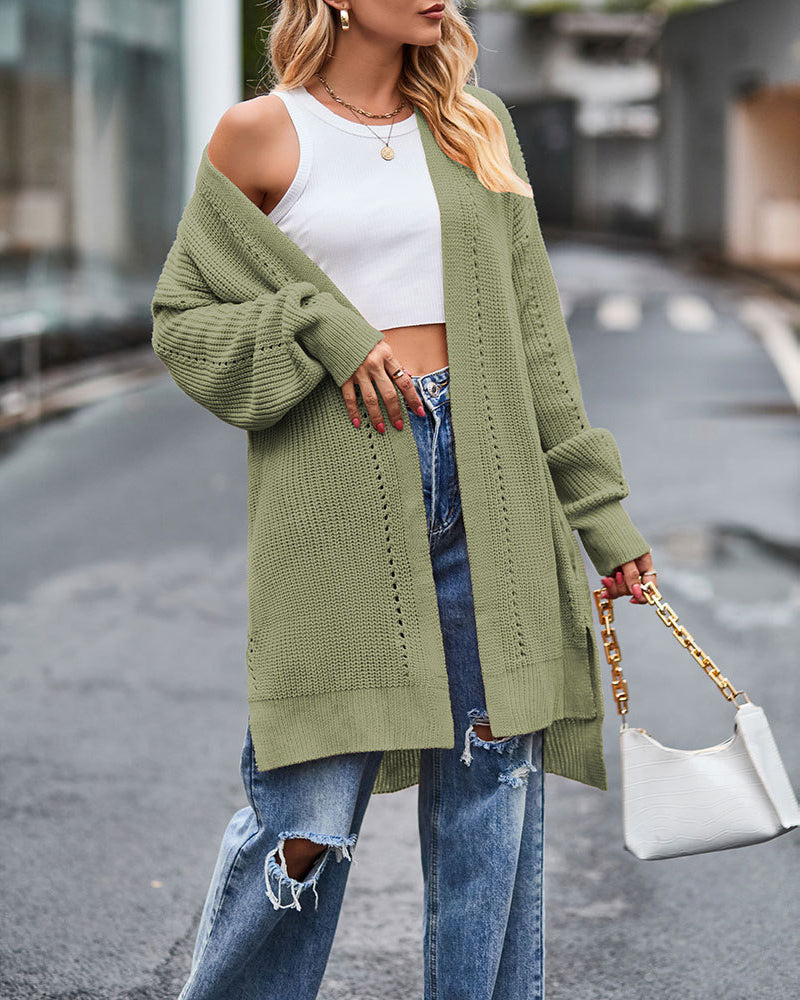 Lockere einfarbige Strickjacken