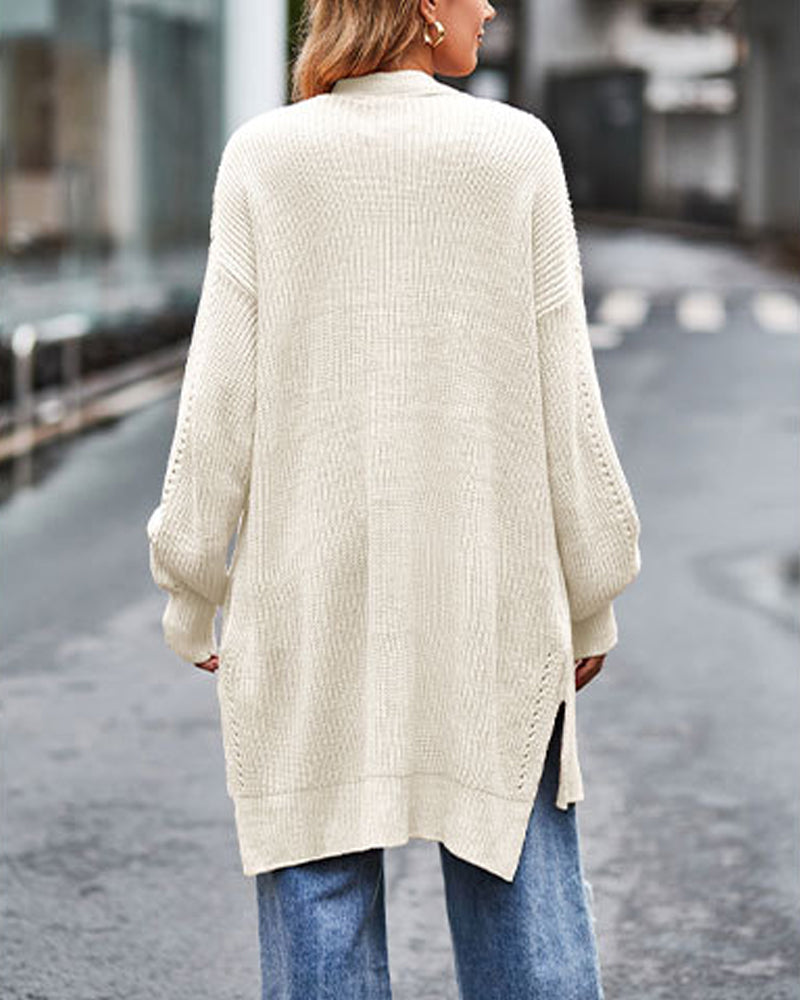 Lockere einfarbige Strickjacken