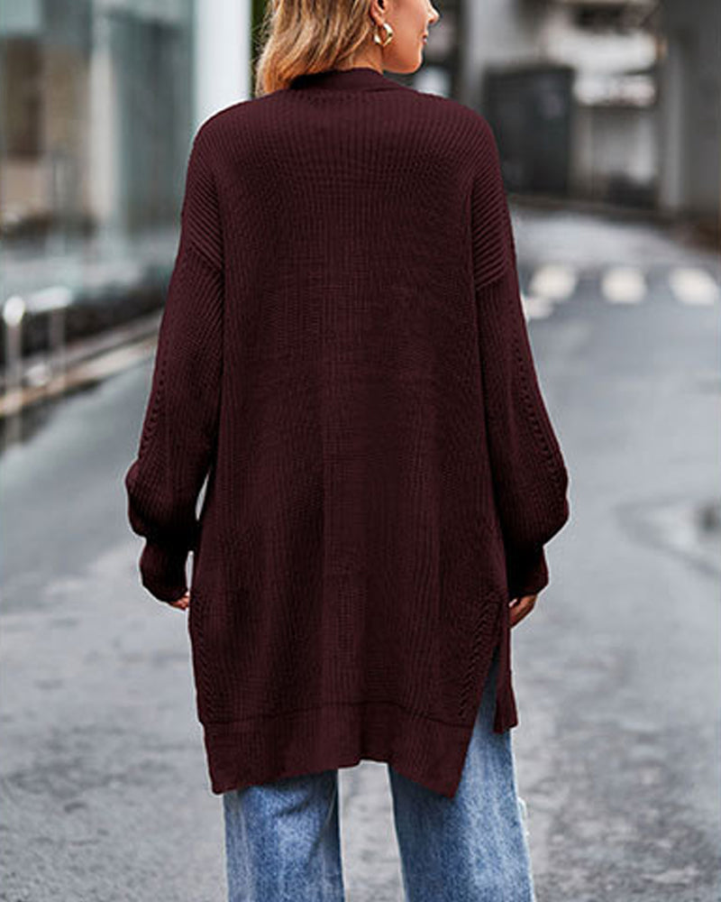 Lockere einfarbige Strickjacken