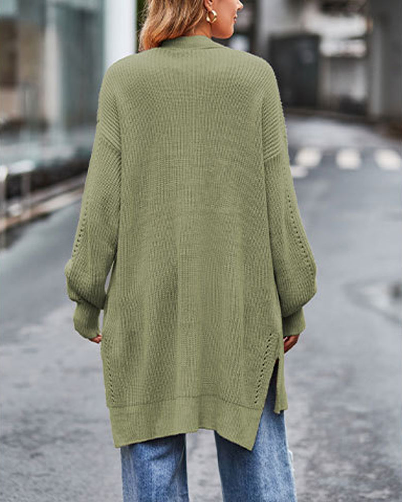 Lockere einfarbige Strickjacken