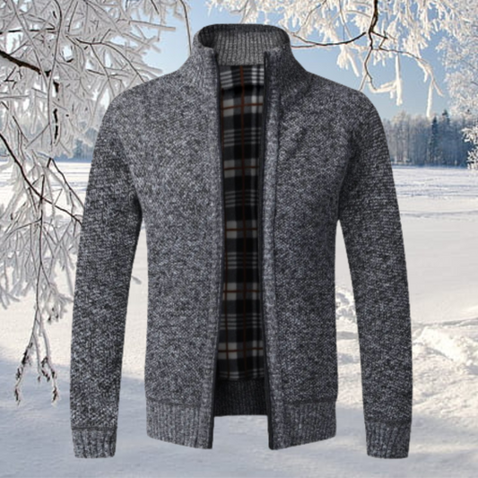 Ignatius - Zeitlos bereit für den Winter Herren Strickjacke Fleece-Reißverschlussjacke